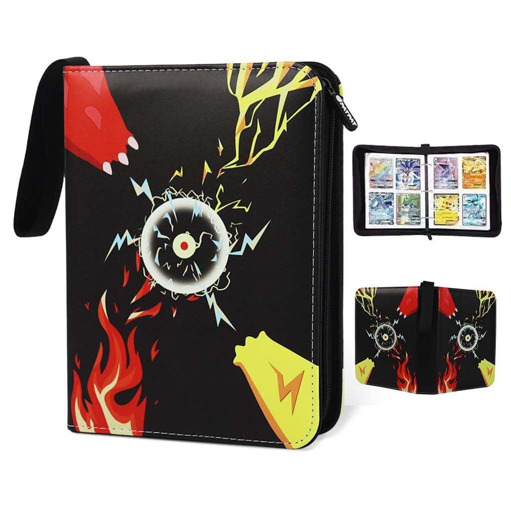 PATPAT Anime Trading Cards Holder Binder Organizer for 400 Trading Cards, Poke-mon Cards Collection Bag Game Cards Binder Case, Game Cards Case Childern's Day Gifts for Kids Boys Girls PATPAT Anime Trading Cards Holder Binder Organizer for 400 Trading Cards, Poke-mon Cards Collection Bag Game Cards Binder Case, Game Cards Case Childern's Day Gifts for Kids Boys Girls